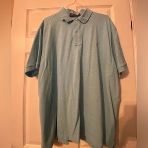 Mens like new polo shirt size 2Xbig color light blue